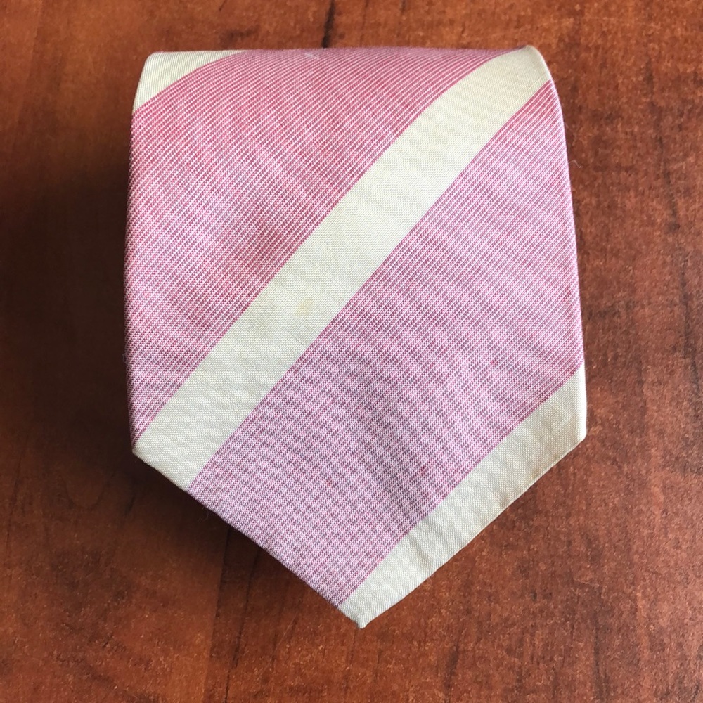 Pink/Cream silk Tie 🇨🇦 Polo By Ralph Lauren
